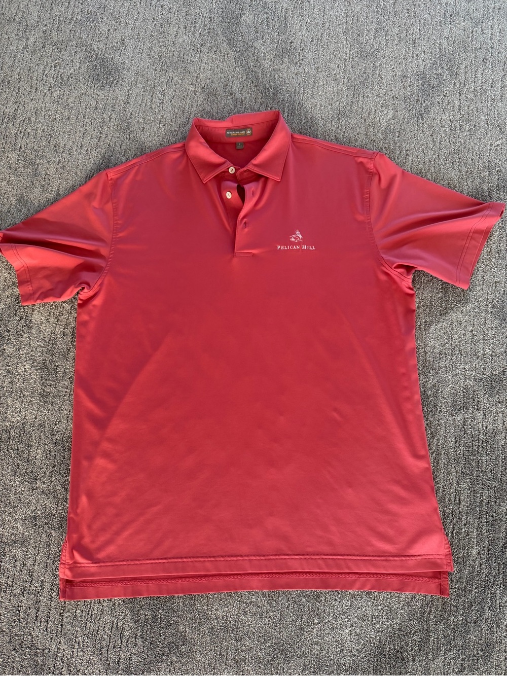 Peter Millar Summer Comfort Pelican Hill Logo Golf Polo Salmon Pink Mens Large